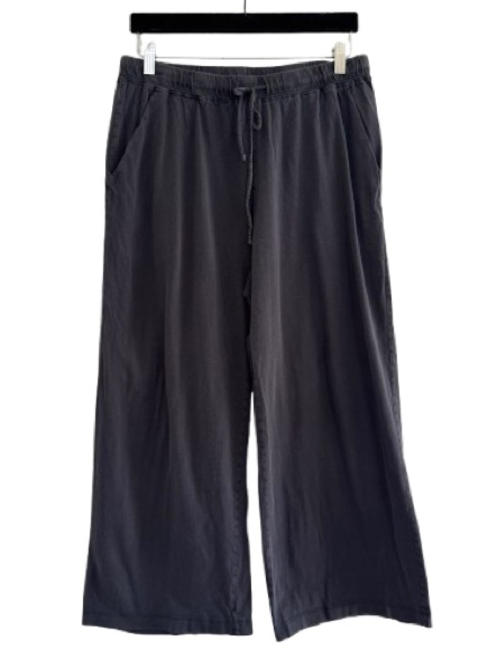 Parachute Organic Cotton Drawstring Wide Leg Lounge Pants Coal Grey Minimalist
